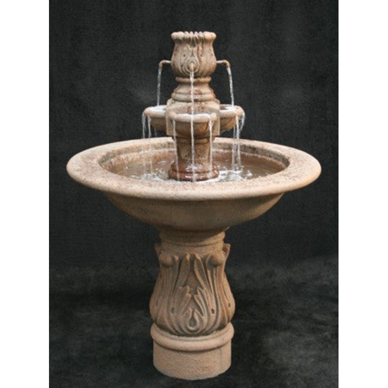 Assisi Garden Water Fountain with Smooth Cobra Pedestal