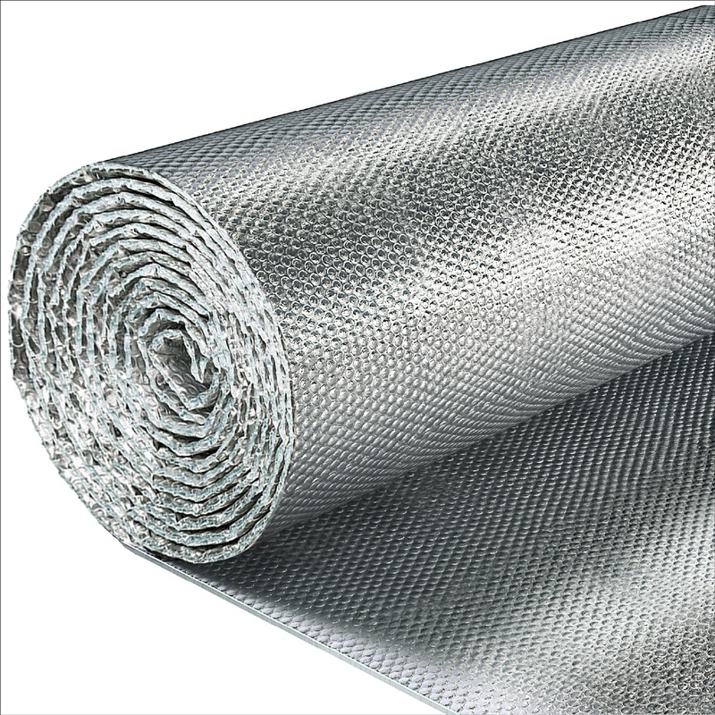 Double Bubble Reflective Foil Insulation – Reflective Insulation Roll with Metal Foil Cover – Heat Radiant Barrier for Wall, Attic, Air Duct, Window Coverings, Radiator Cover – 5′ x 100′