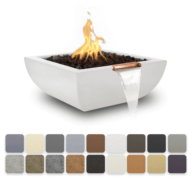 Maya Fire and Water Bowl | GFRC Concrete Match Lit Natural Gas Ash