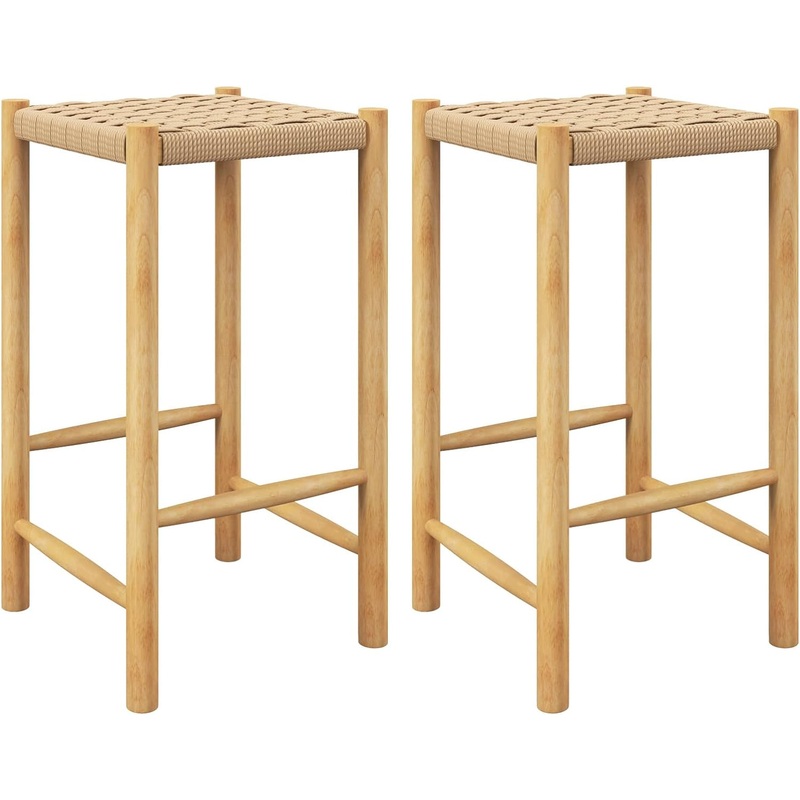 26 Inch Counter Height Wood Bar Stools Set of Two 1 14″ X 14″ X 26″