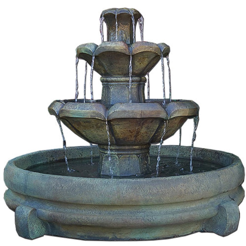Montreux Two-Tier Outdoor Fountain in Pool