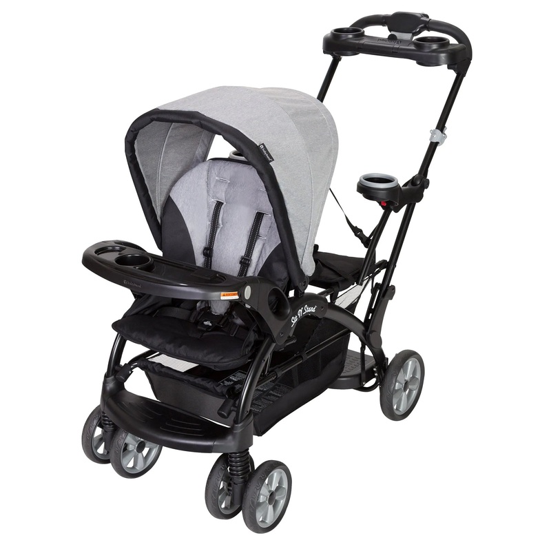 Baby Trend Sit N’ Stand Foldable Front & Rear Seat Stroller, Gray(Open Box)