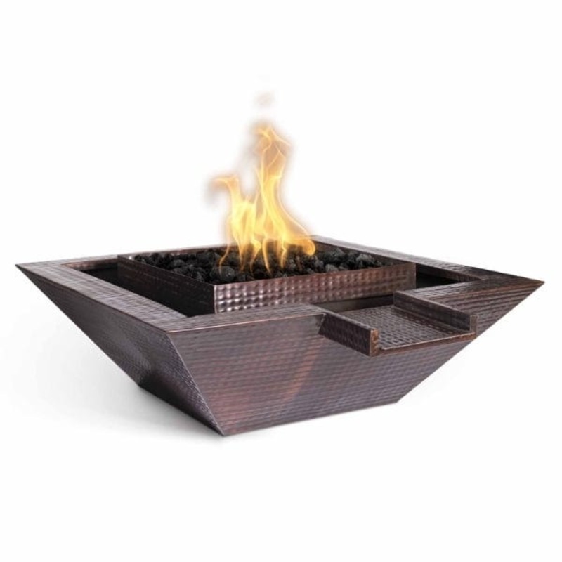 The Outdoor Plus Maya Gravity Spill Copper Fire & Water Bowl 30″ Match