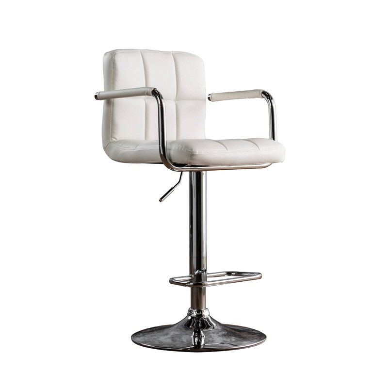 Witmer Contemporary Height Adjustable Bar Stool in White