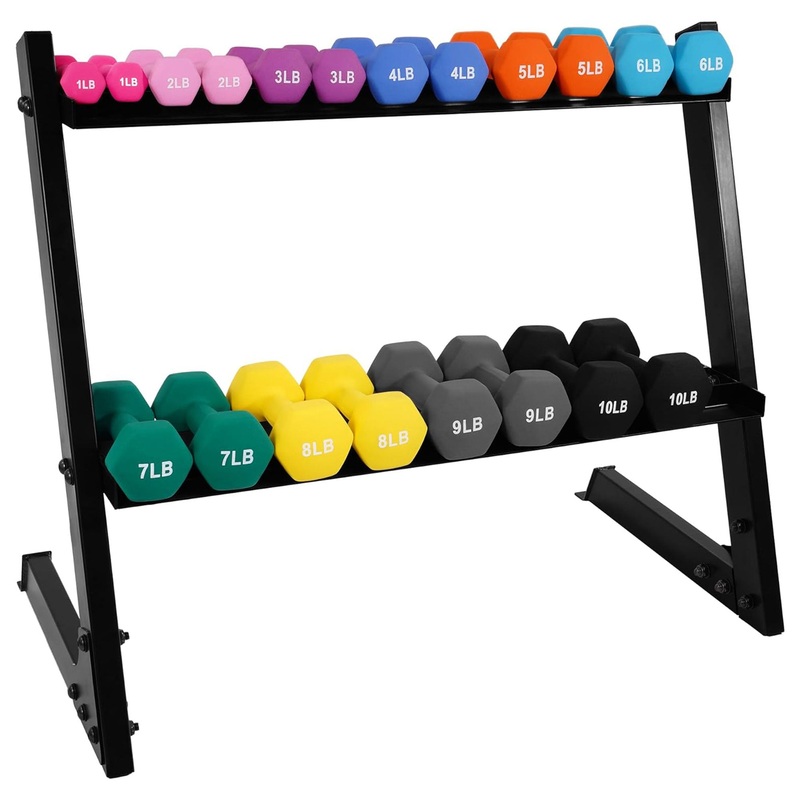 BalanceFrom Fitness 110 Pound Neoprene Coated Dumbbell Set w/ Stand (For Parts)