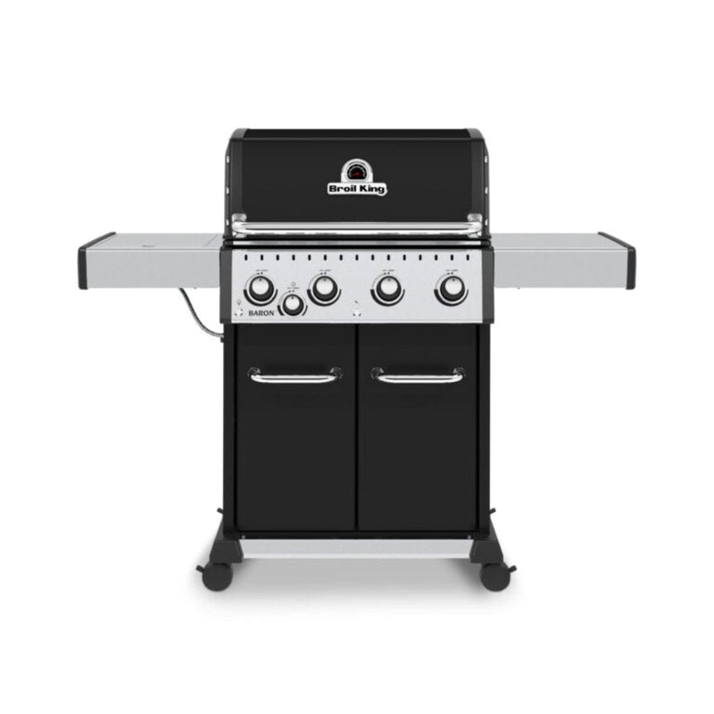 Broil King 57″ Baron 440 Pro 4-Burner Black Gas Grill with Side Burner & Panel Lighting Liquid Propane