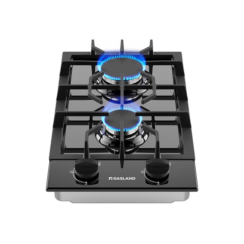 GASLAND 12″ 2 Burner Black Enamel Gas Cooktop