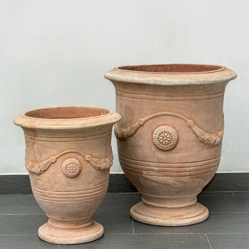 Anduze Urn Set of 2 | Glazed and Terra Cotta Collection