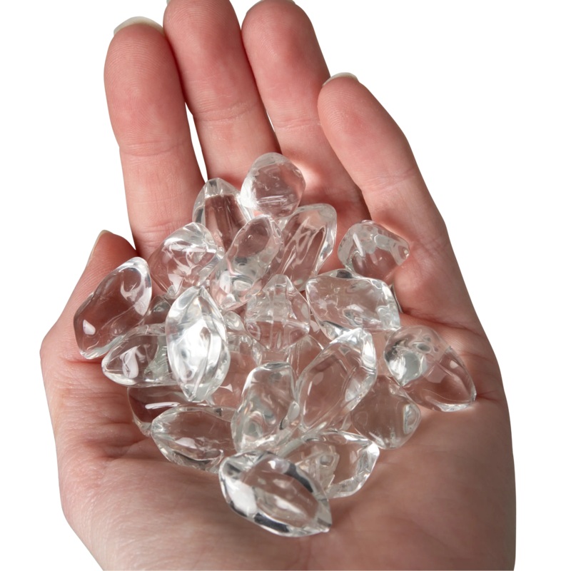 Fire Glass in Crystal Clear Tumbled Pebbles