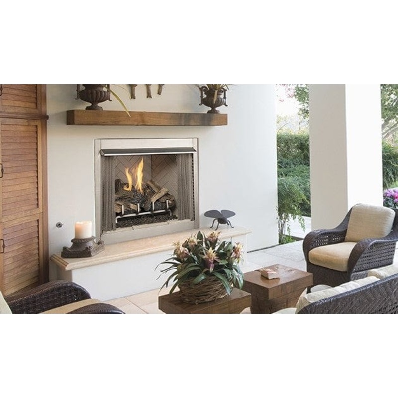 Superior VRE3242ZENWH VRE3200 43 Inch Vent-Free Outdoor Fireplace, White Herringbone, Natural Gas