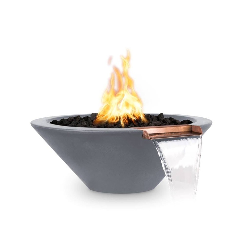 Top Fires Cazo GFRC Match Lit Gas Fire and Water Bowl Liquid Propane Black 24″ Diameter
