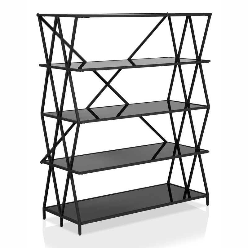Vorsko Large 5-Shelf Bookcase in Black