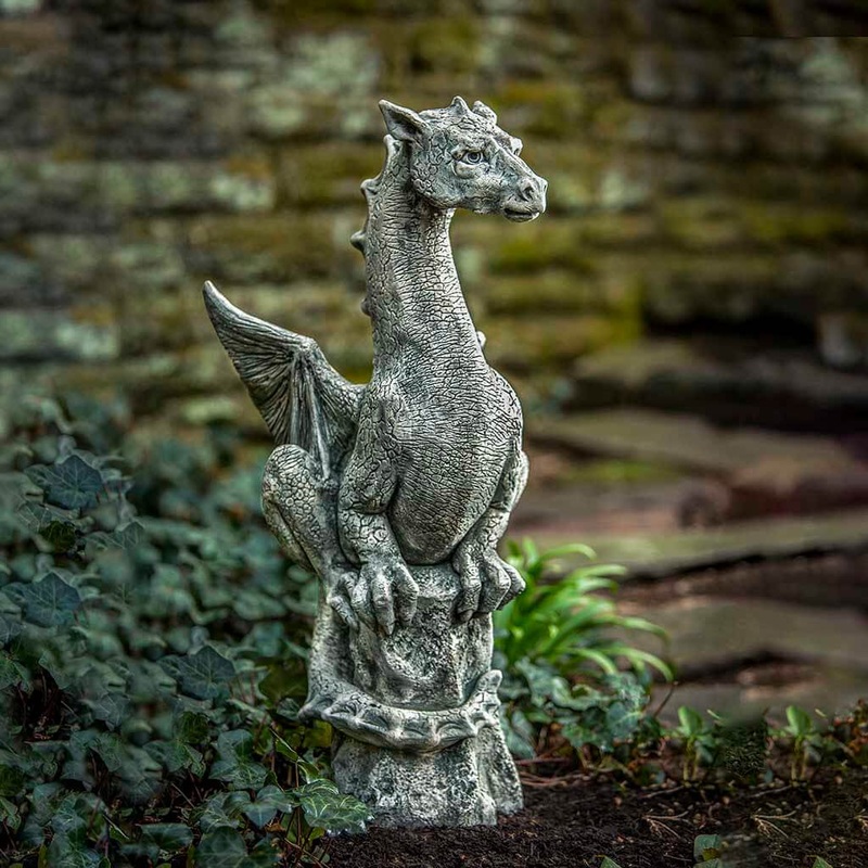 Abraxas Dragon Cast Stone Garden Statue