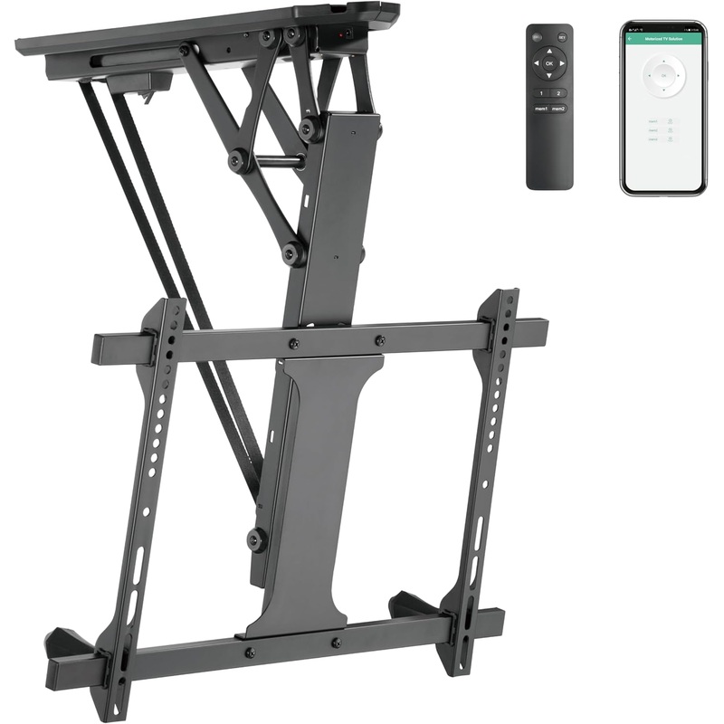 ZeboZap Motorized Patio Ceiling TV Mount  Remote Controlled, 77lbs, 32″-70″ TVs