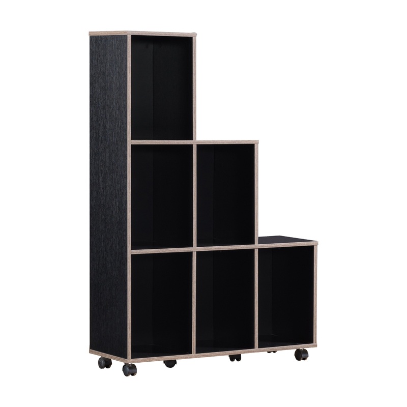 Soren Modern 6-Shelf Display Cabinet in Cappuccino