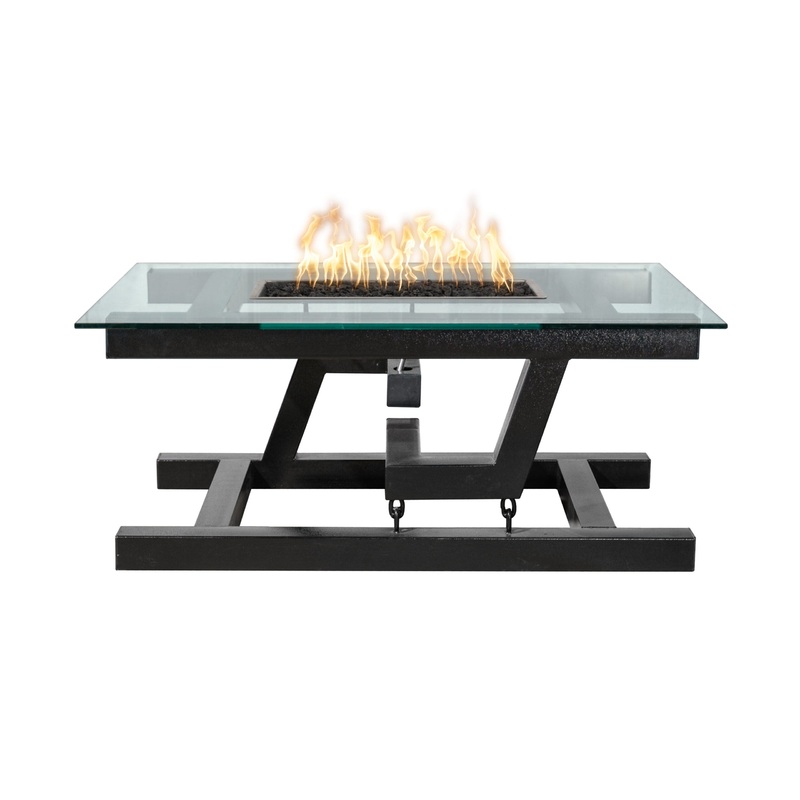 Newton 52″ Java Powder Coated Metal Natural Gas Fire Pit with Floating Appearance & Match Lit Ignition – The Outdoor Plus