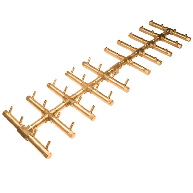 Warming Trends CFBDT400 Double Tree-Style CROSSFIRE 44-Inch Brass Gas Burner Liquid Propane No Flex Line No Plate