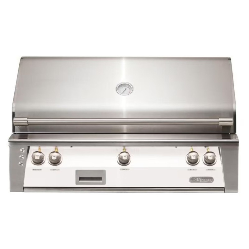Alfresco 42-Inch Built-in Stainless Steel Gas Grill w/ Rotisserie & Sear Zone in Matte Signal White Propane