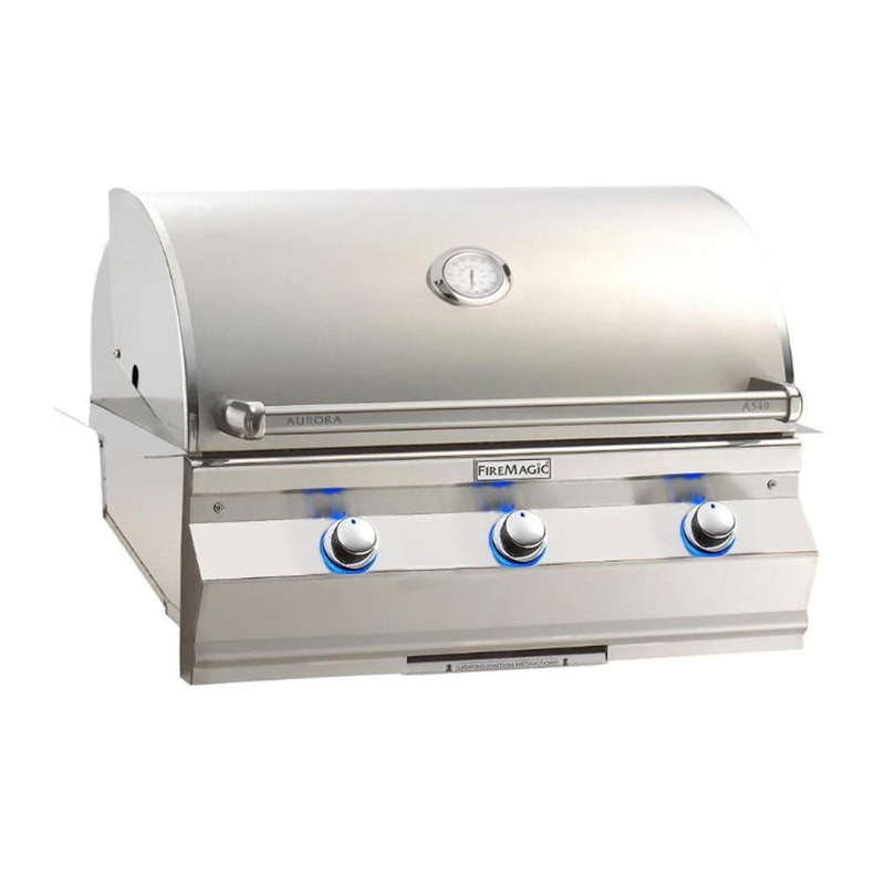 Fire Magic Aurora A540i 30-Inch Propane Gas Built-In Grill w/ 1 Sear Burner and Analog Thermometer – A540I-7LAP fm-aurora-builtin-master