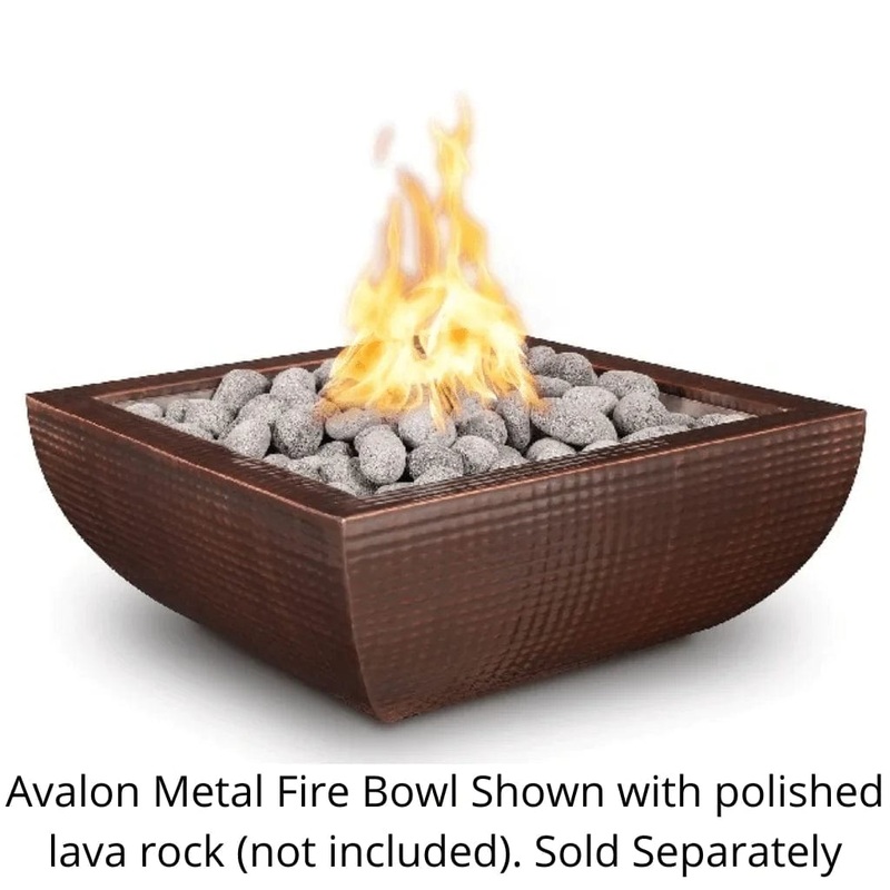 The Outdoor Plus Avalon Hammered Copper Fire Bowl 24-Inch