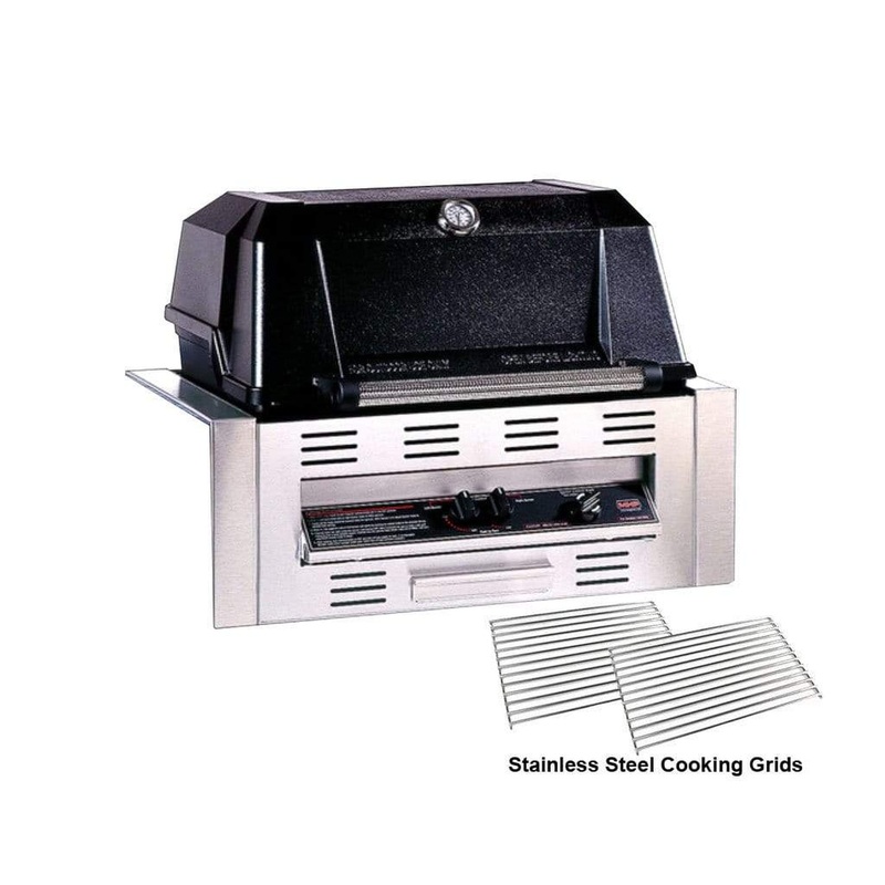 MHP WNK4LS Built-In Gas Grill Head with Patented Stainless Steel Dual Burners Propane Stainless Steel Cooking Grids