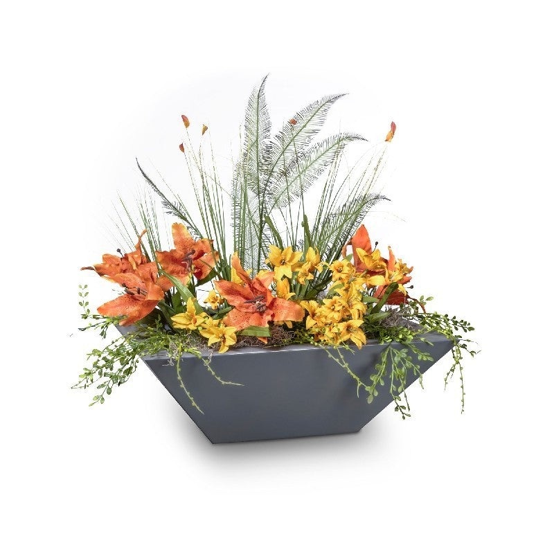 The Outdoor Plus – 30″ Square Maya Planter Bowl – Powder Coated Metal – OPT-30SQPCPO