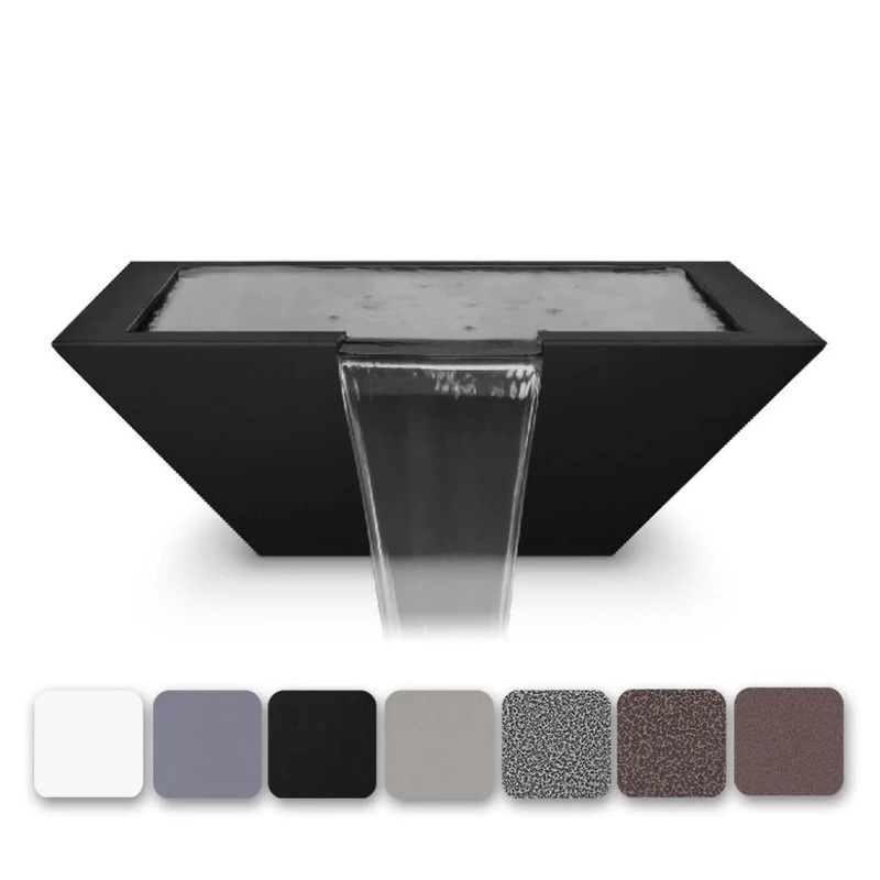 The Outdoor Plus – Maya Powder Coated Steel Square Water Bowl 24″ Black Powder Coat