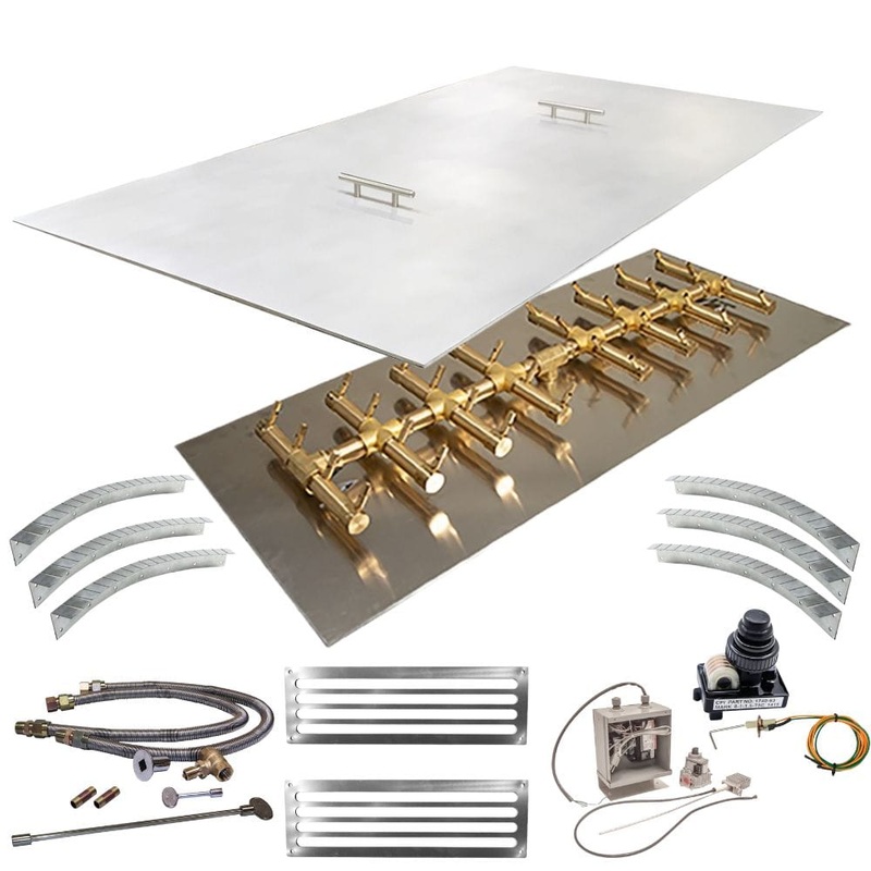 Ultimate Crossfire Bundle: Warming Trends Crossfire CFBDT Double Tree-Style Brass Burner Bundle 160K BTU 15.5 x 10-Inch with WATERSTOP Natural Gas