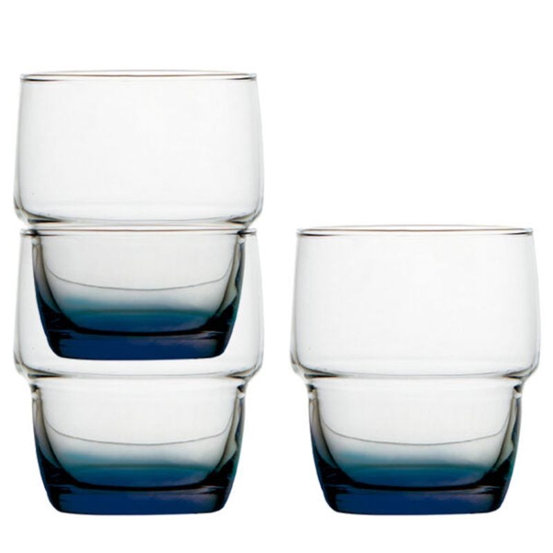 Ecozen Stackable Glass  Party Blue  6 Pcs