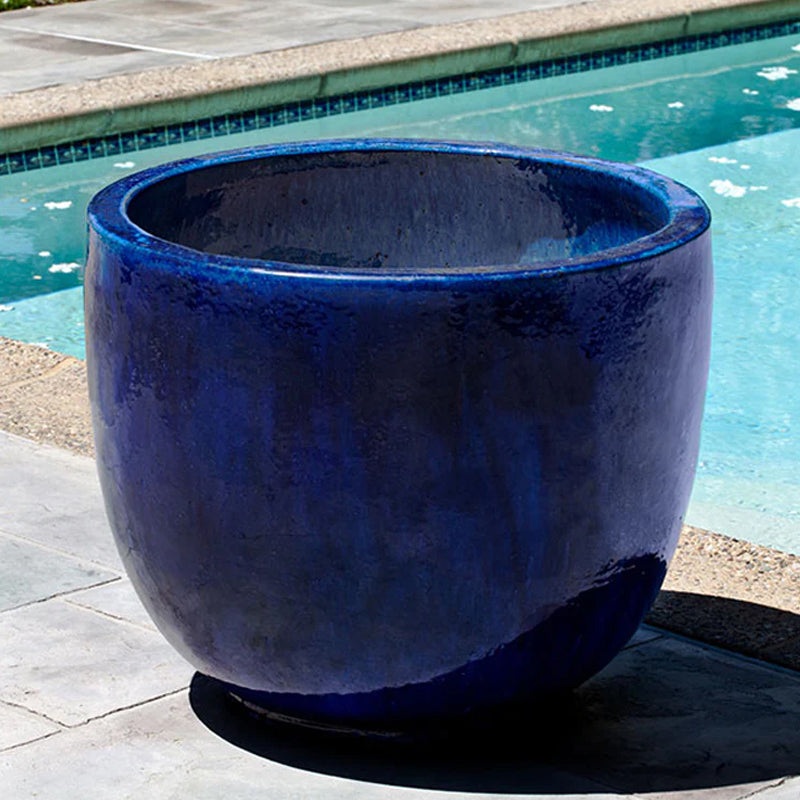 Medium Sem Planter in Riviera Blue | Glazed Collection