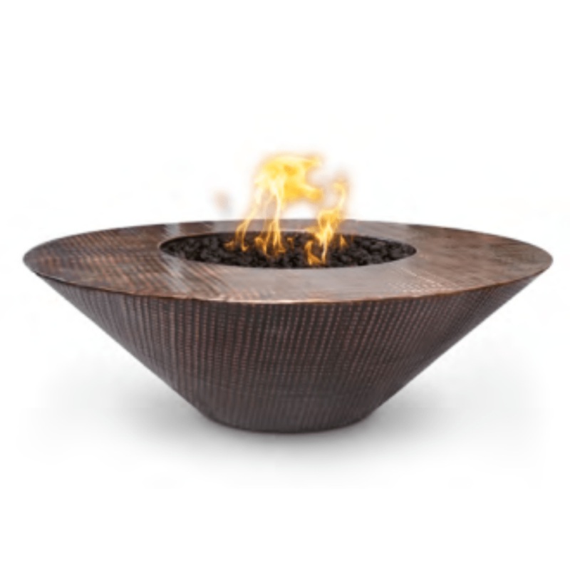 Top Fires Julius 48-Inch Copper Gas Fire Pit With Wide Ledge – Electronic (OPT-RS48E) Liquid Propane
