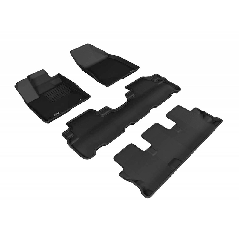 3D Kagu Series Complete Floor Mat Set, 14-19 Toyota Highlander, Black (Used)
