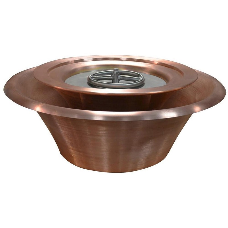 Top Fires Cazo 36-Inch 360 Spillway Copper Gas Fire and Water Bowl – Match Lit (OPT-36FW360) Liquid Propane