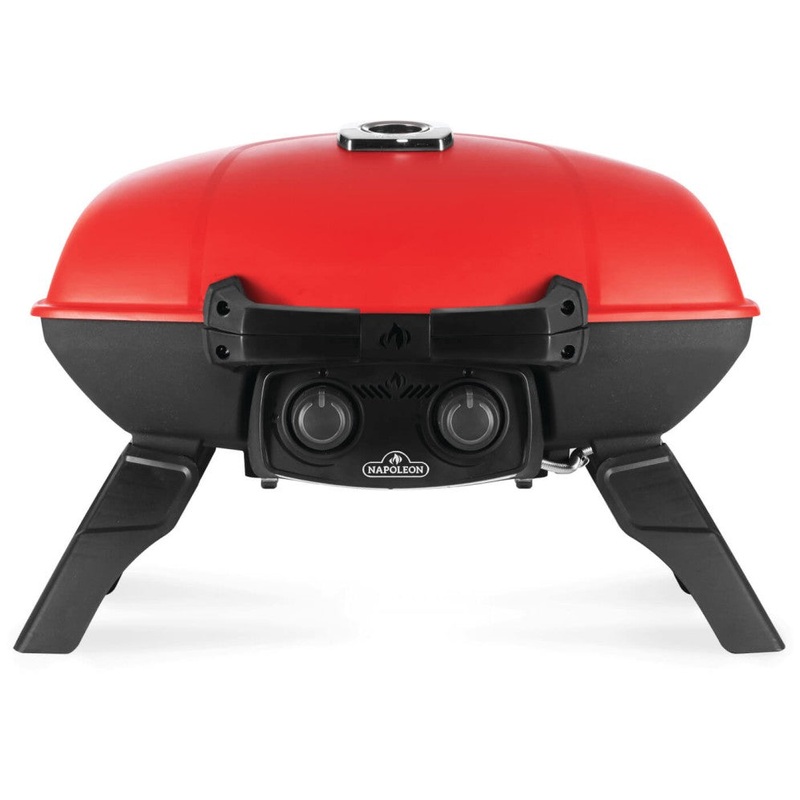 TravelQ 285 Portable Propane Gas Grill with Griddle, Red