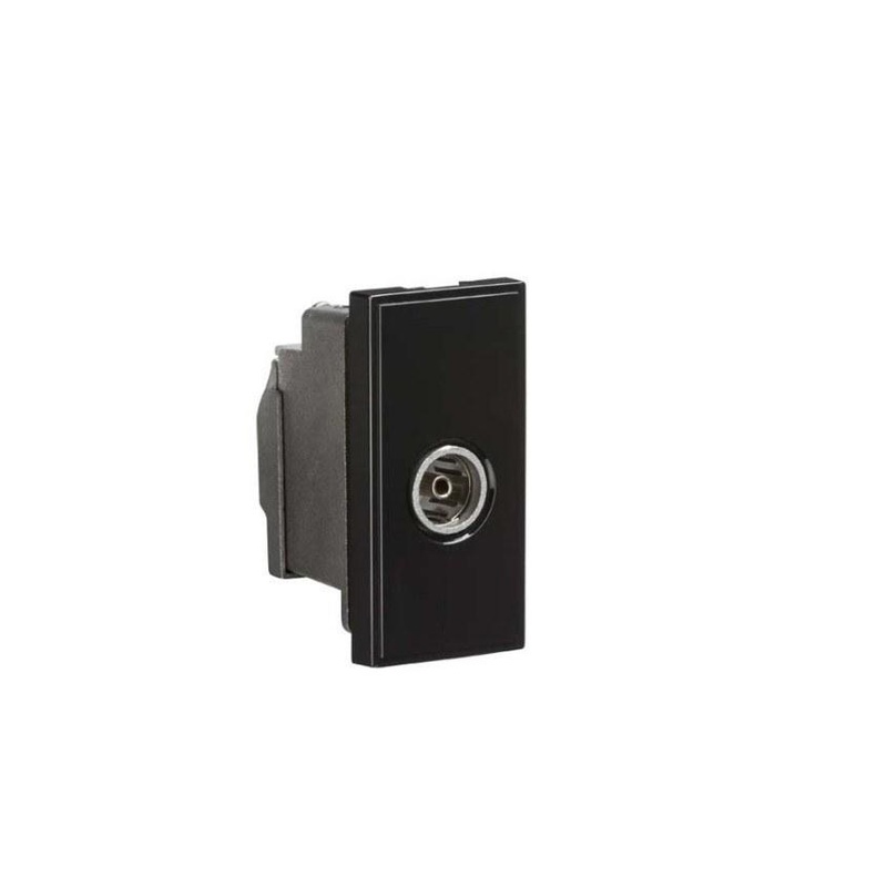 TV/FM Female Co-Axial Socket Module – Black