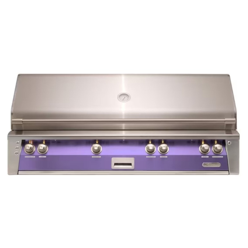 Alfresco 56-Inch Built-in Stainless Steel Gas Grill w/ Rotisserie & Sear Zone in Blue Lilac Propane