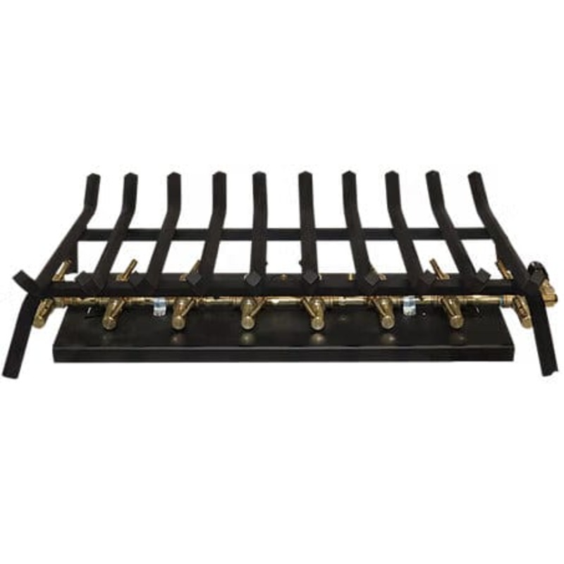 Warming Trends Outdoor Fireplace Kit For 48-Inch Opening With 290K BTU Tree-Style Crossfire Brass Burner Natural Gas Push Button Spark Ignition