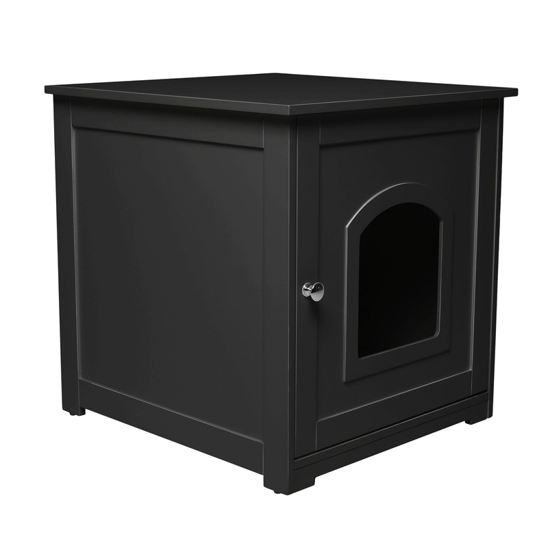 zoovilla Kitty Litter Loo Hidden Litter Box Furniture Enclosure, Black(Open Box)