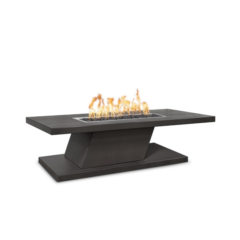 60″ Imperial Copper & Corten Steel & Stainless Steel Rectangle Fire Pit – 15″ tall – The Outdoor Plus Copper Match Lit Natural Gas