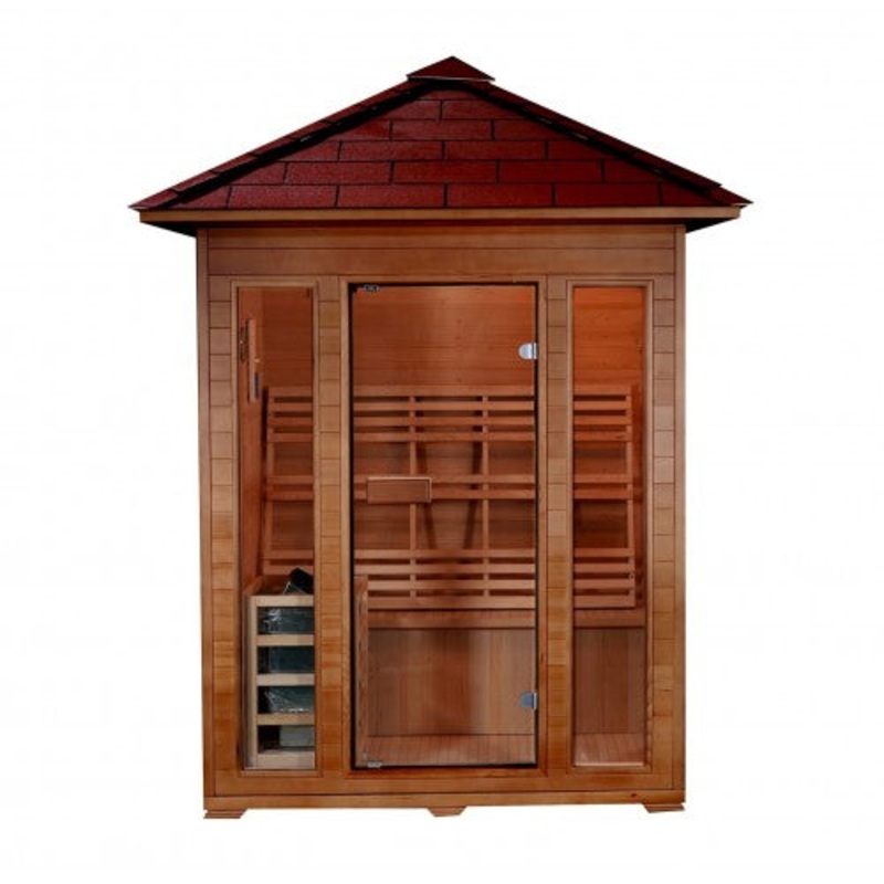 3-Person Outdoor Traditional Sauna – HL300D2 Waverly | 4.5 kW Harvia Heater with Rocks