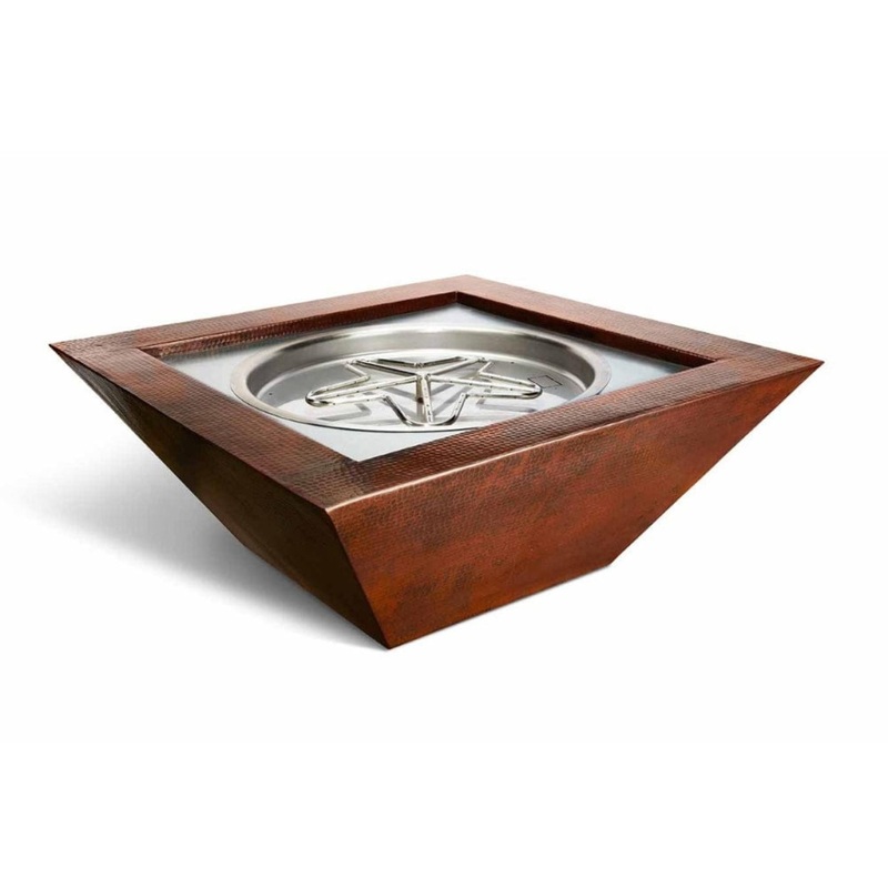 HPC Sedona Rectangular 40″ Copper Fire Bowl Fire Natural Gas