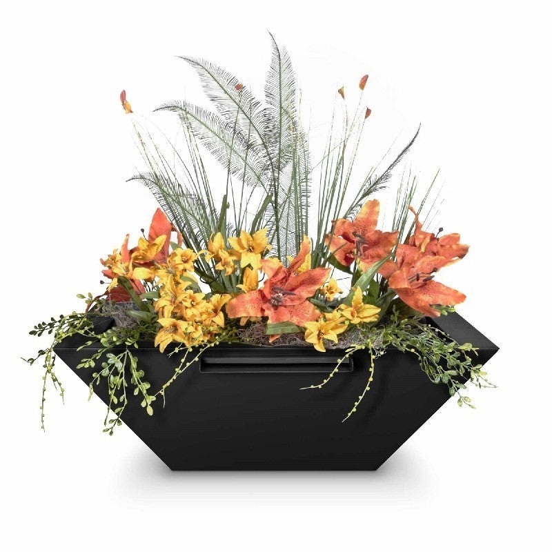 The Outdoor Plus – 24″ Square Maya Planter & Water Bowl – GFRC Concrete – OPT-24SPW