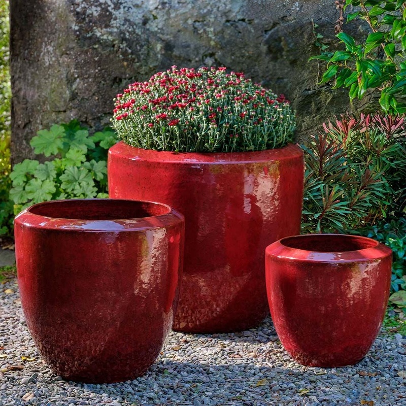 Timolos Round Planter Nested Set of 3 | Glazed Collection