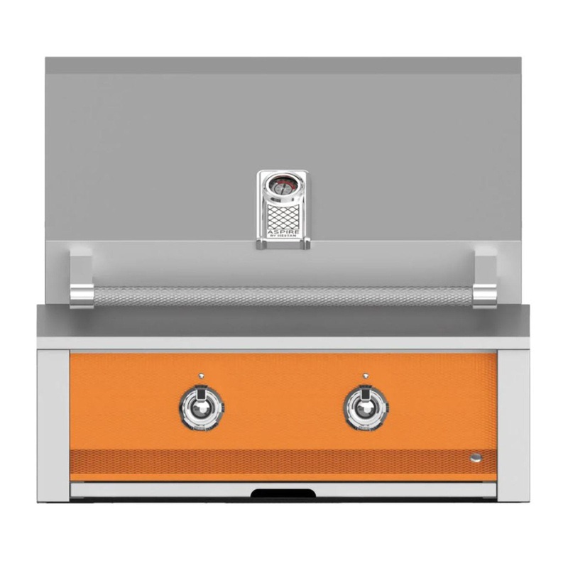Aspire by Hestan 30-Inch Natural Gas Built-In Grill, 1 U-Burner and 1 Sear (Citra Orange) – EMB30-NG-OR aspire-30grills-master