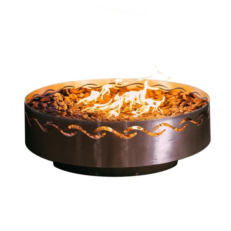 Fire Pit Art- Fire Surfer | 30″ | FireSurfer30-MLS120 Iron Oxide Match Lit Wood Burning