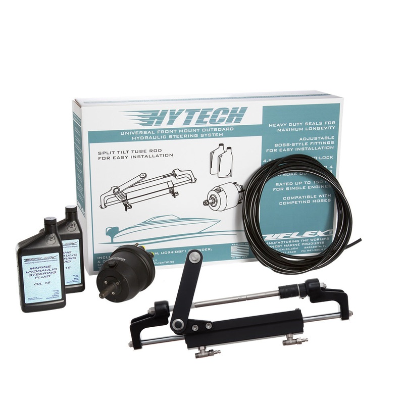Uflex HYTECH 1.1 Front Mount OB System up to 175HP – Includes UP20 FM Helm, 2qts of Oil, UC95-OBF Cylinder  40 Tubing [HYTECH 1.1]