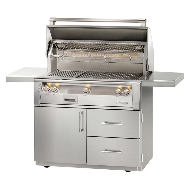 Alfresco Deluxe 42-Inch Stainless Steel Freestanding Gas Grill w/ Rotisserie & Sear Zone Propane Stainless Steel