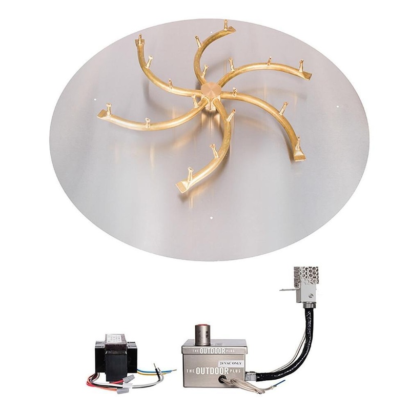 Top Fires Triple “S” Bullet Gas Burner – Electronic, Sizes: 8″ – 48″ Diameter 8″ Diameter Brass Round Flat Pan