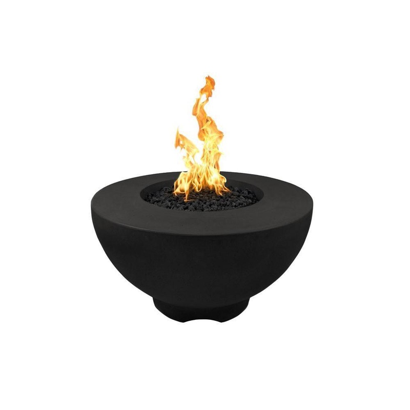 Top Fires Sienna 37-Inch GFRC Gas Fire Pit – Match Lit (OPT-RF37) Natural Gas Black