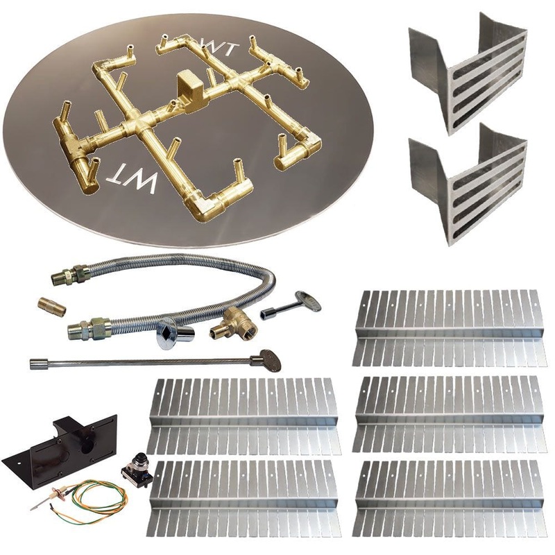 Warming Trends UPKBW Belgard Weston Universal Paver Kit with Crossfire Brass Burner and 39″ Circular Aluminum Plate Natural Gas